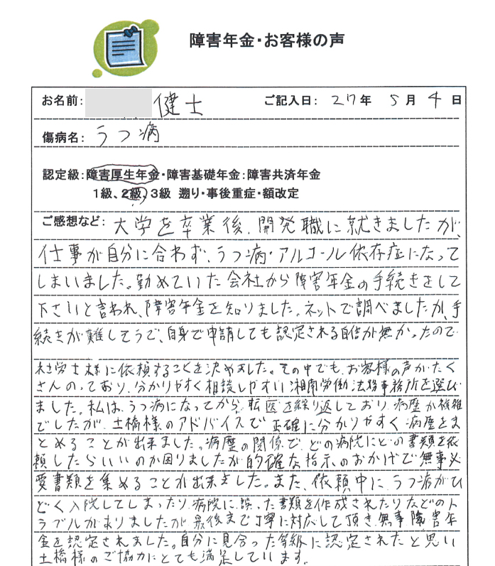 健士様のご依頼から申請までの経過