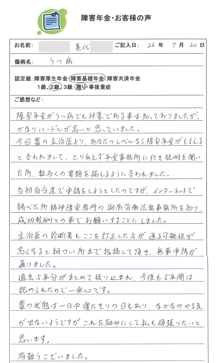 美代様のご依頼から申請までの経過
