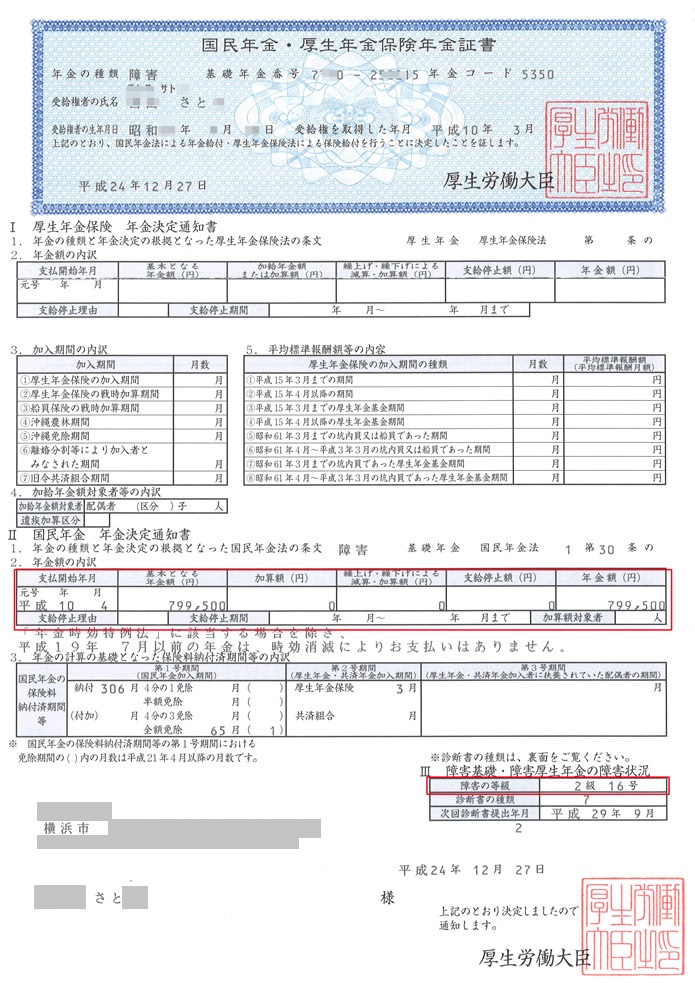 年金証書