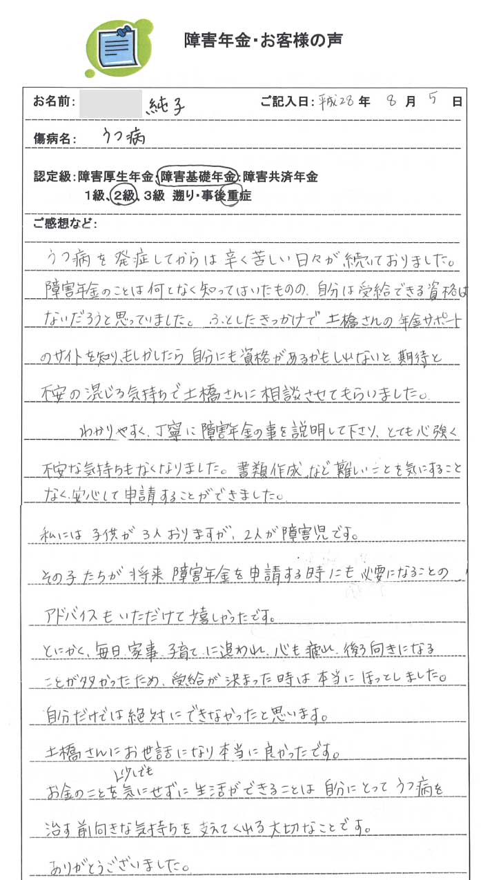 純子様のご依頼から申請までの経過