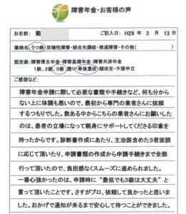 菊様のご依頼から申請までの経過