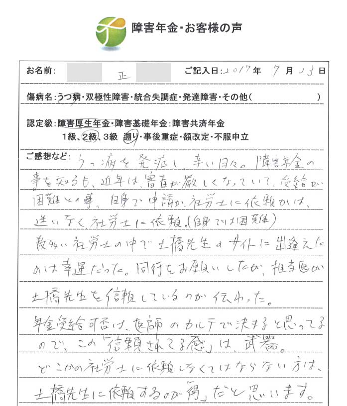 正様のご依頼から申請までの経過