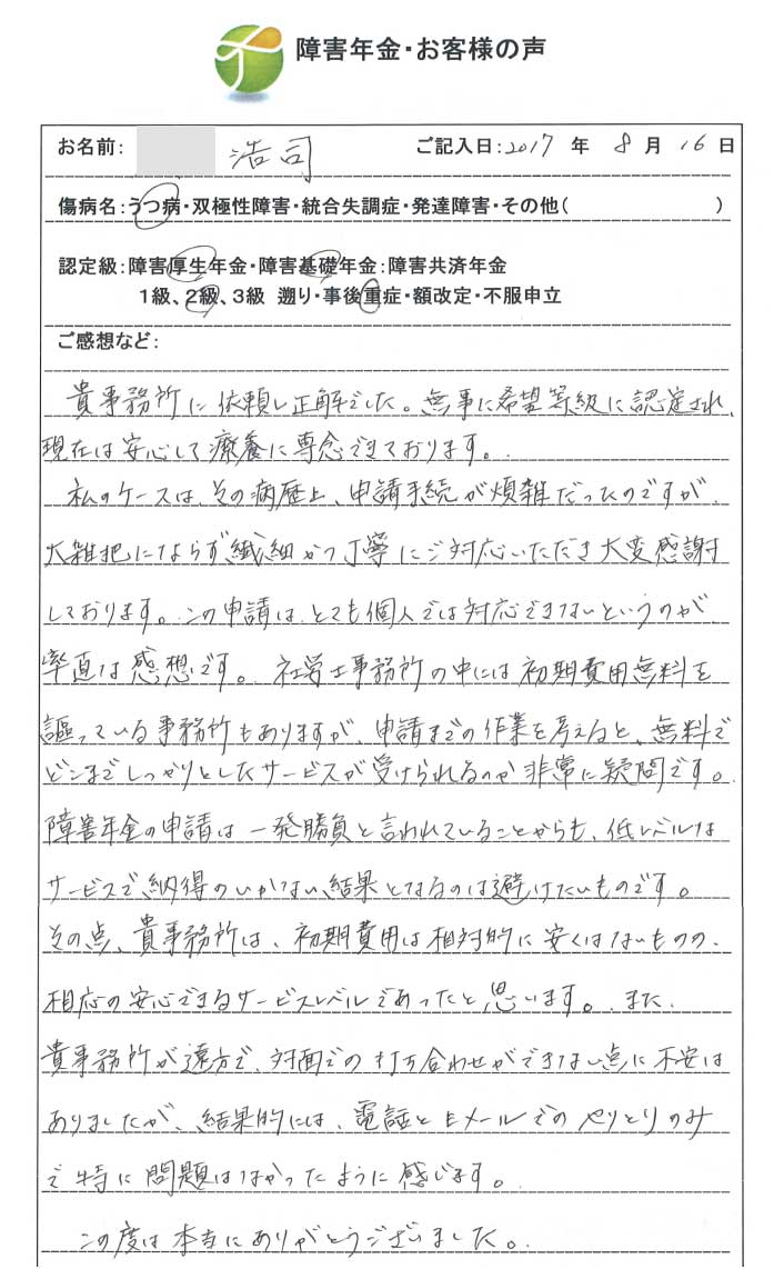 浩司様のご依頼から申請までの経過