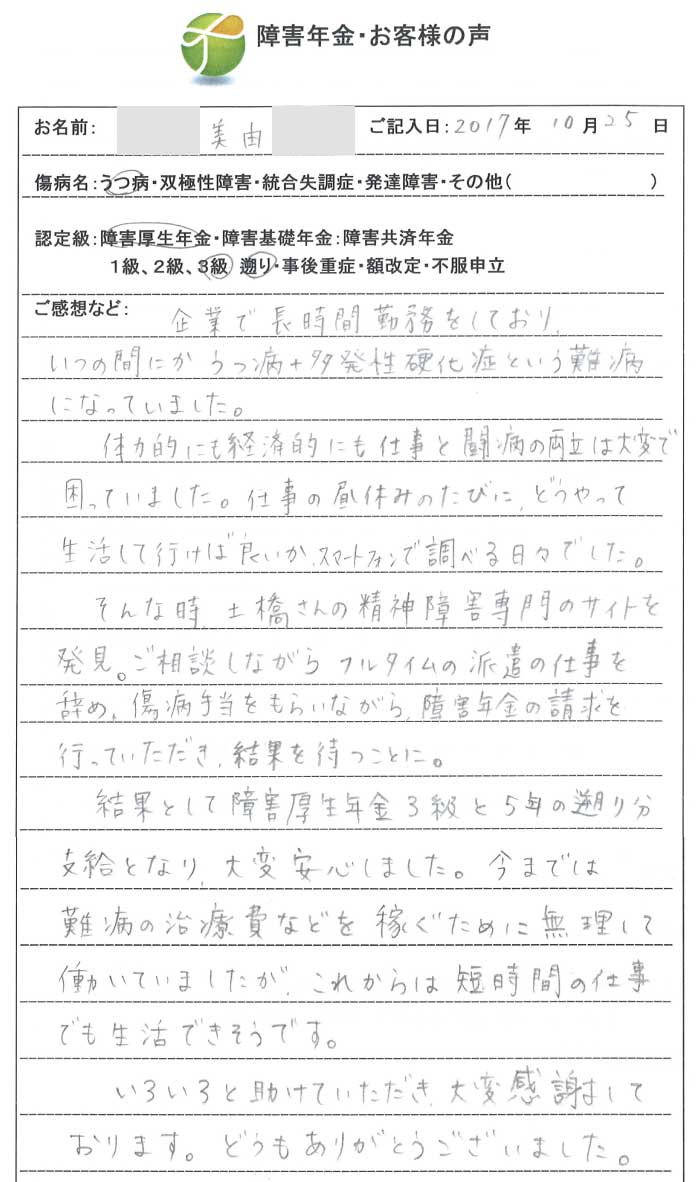 美由様のご依頼から申請までの経過