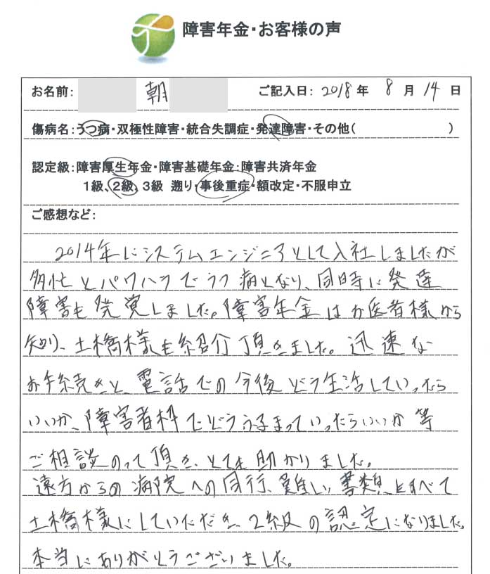 朝様のご依頼から申請までの経過