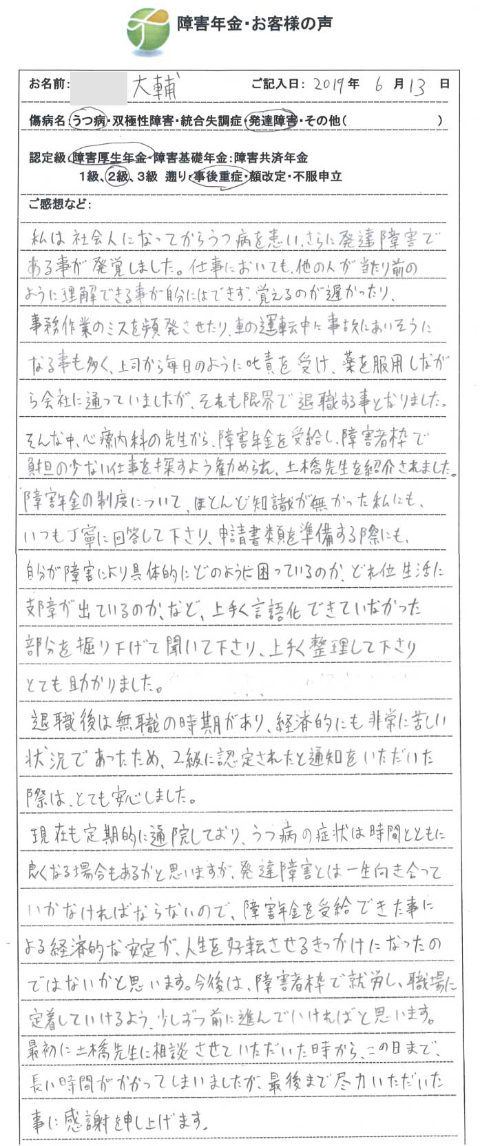 大輔様のご依頼から申請までの経過