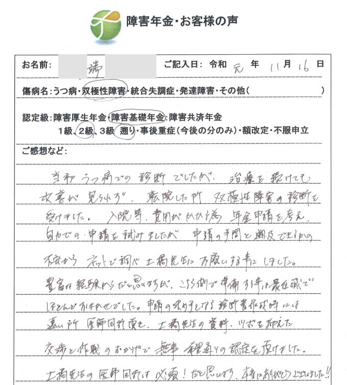 端様のご依頼から申請までの経過