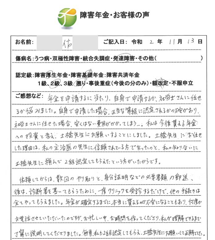 ユ様のご依頼から申請までの経過
