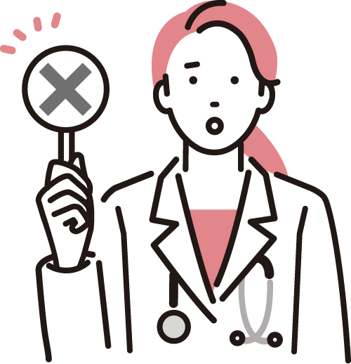 NGマークを出す医師イメージ